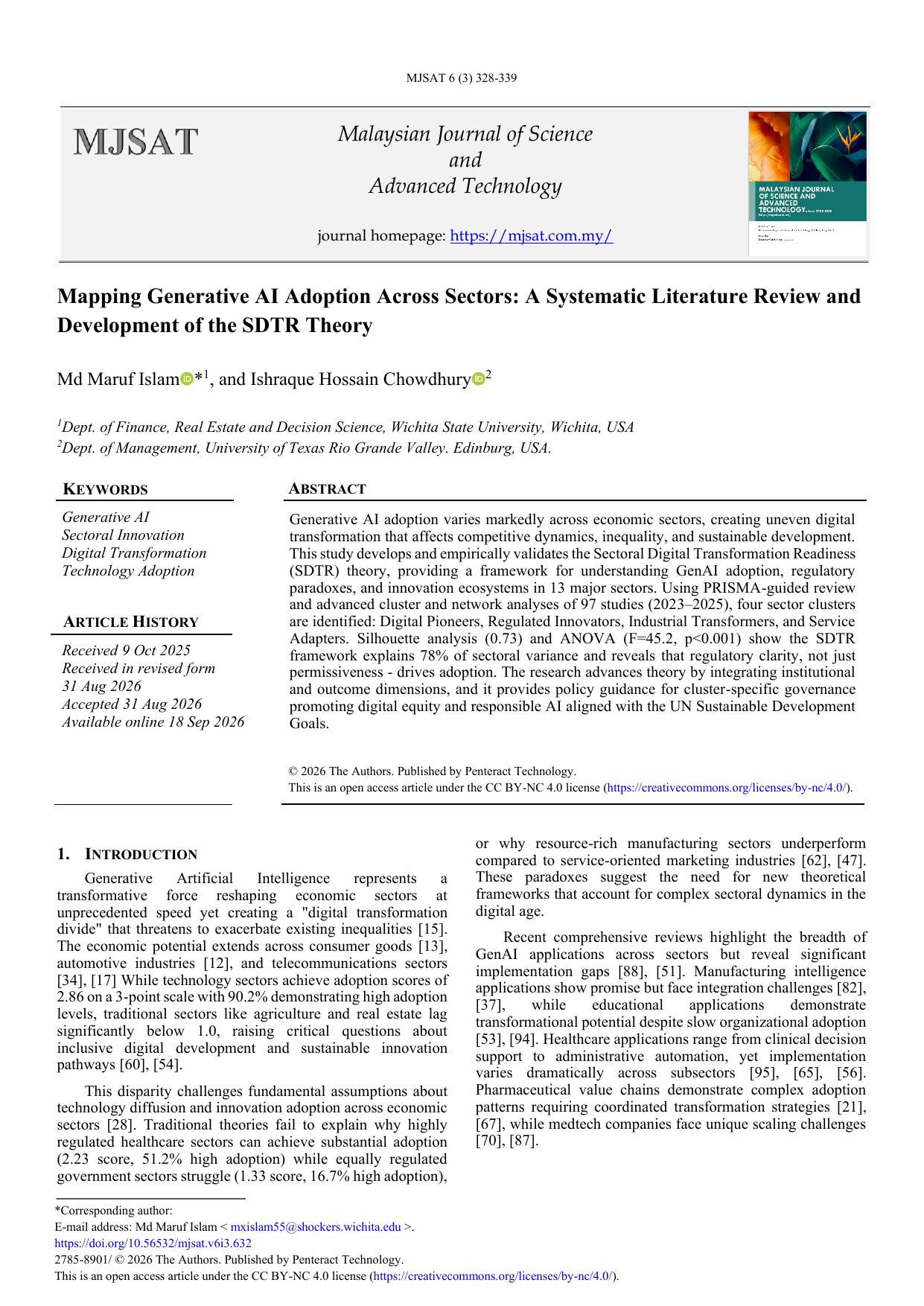 Mapping Generative AI Adoption Across Sectors: A Systematic Literature Review and Development of the SDTR Theory