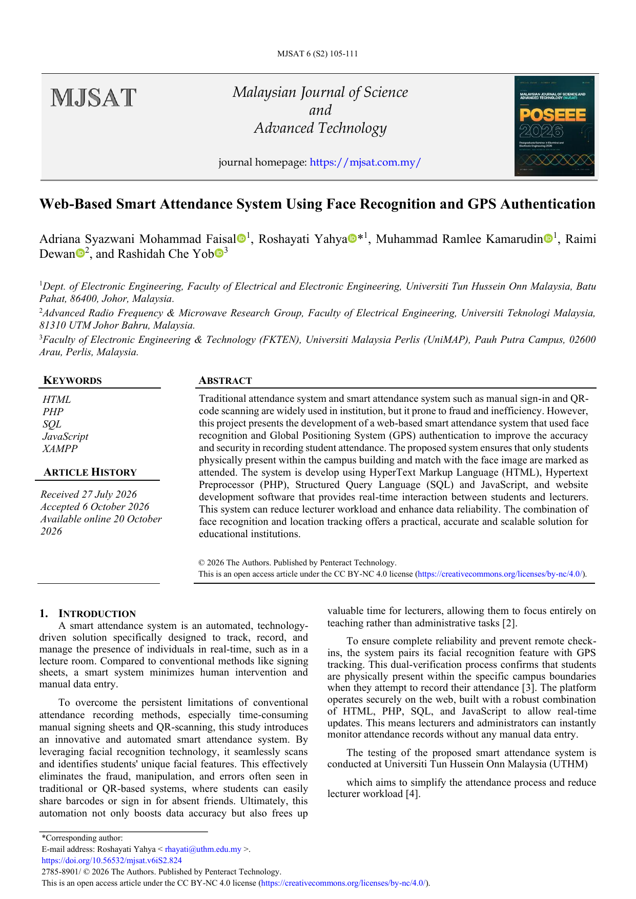 Web-Based Smart Attendance System Using Face Recognition and GPS Authentication